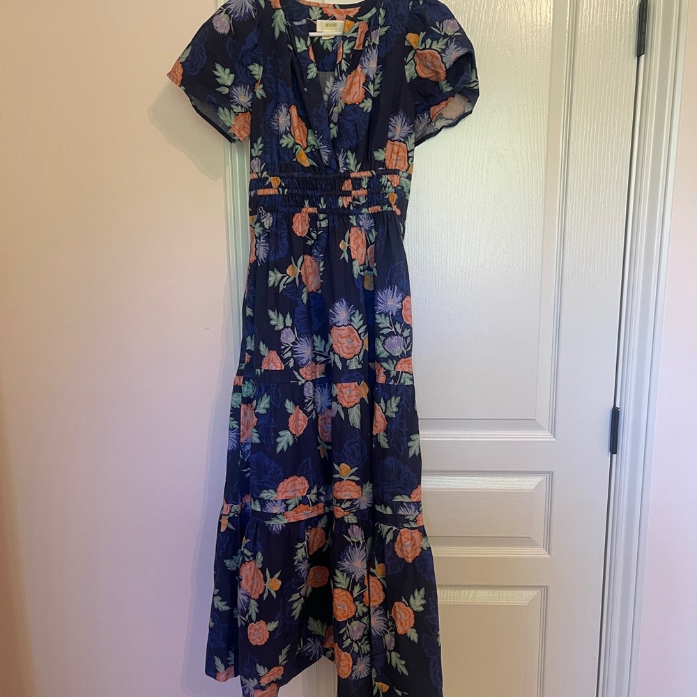 Anthropologie Maeve Navy Floral Dress